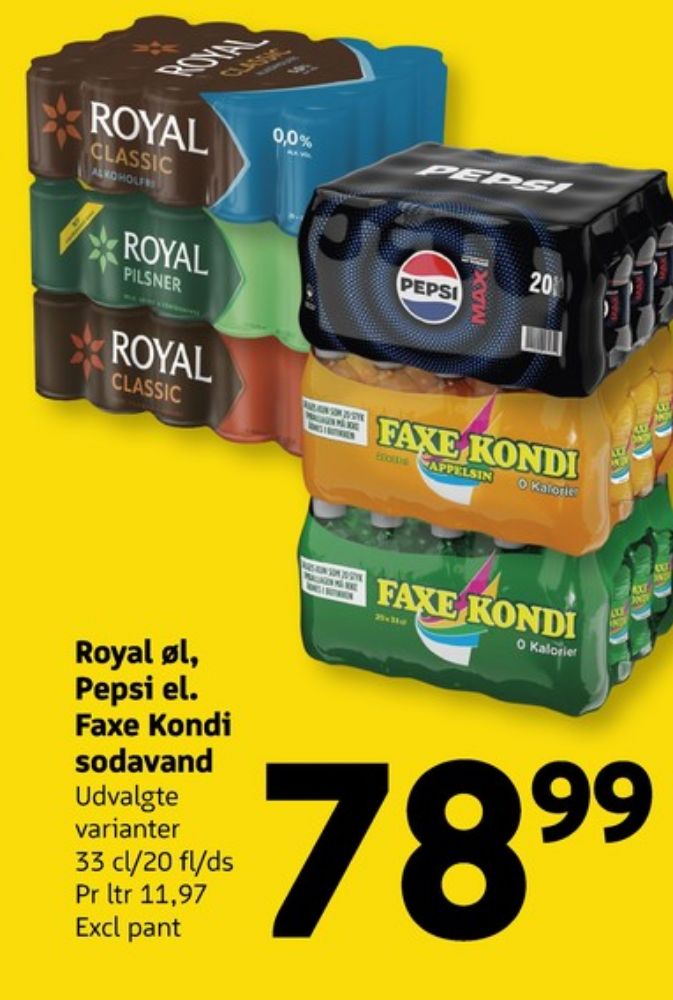 Faxe Kondi 0 Kalorier Appelsin, Appelsinsodavand 20 pk.