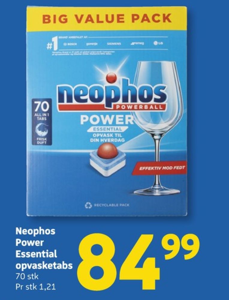 Neophos, Maskinopvask-tabs