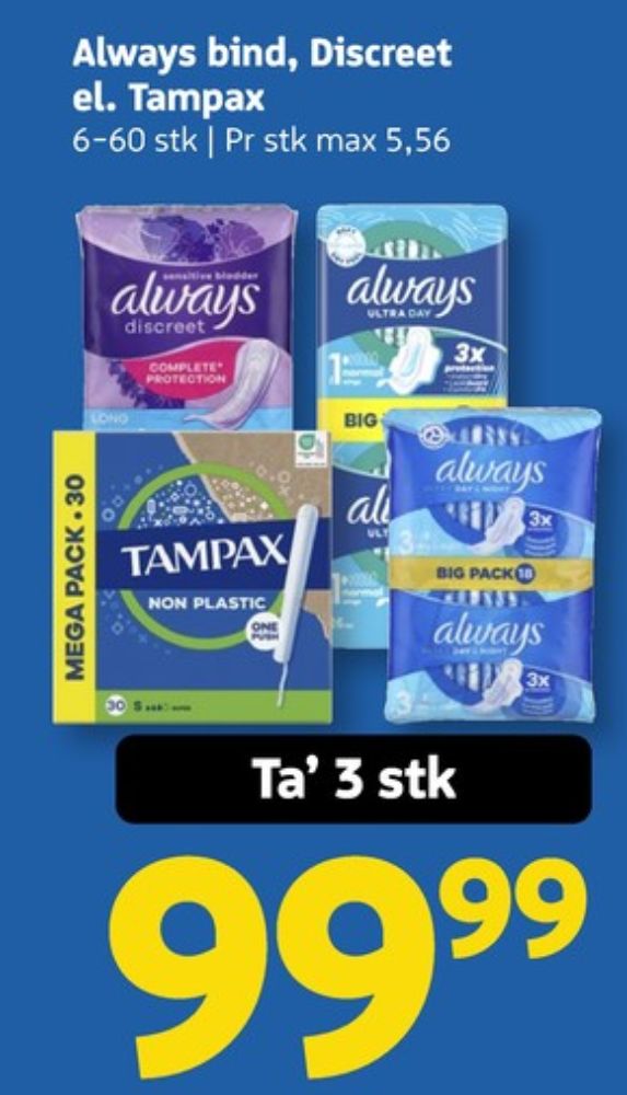 Tampax, Tamponer