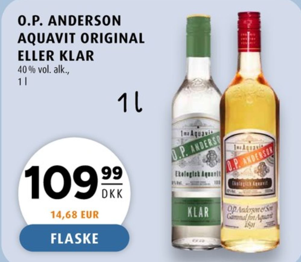 OP Anderson Klar Krydret, Akvavit