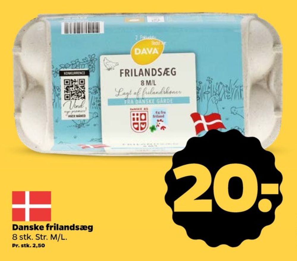 DAVA Foods, Frilandsæg S/M/L