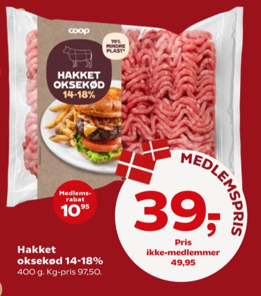 Coop, Hakket oksekød 14-18%