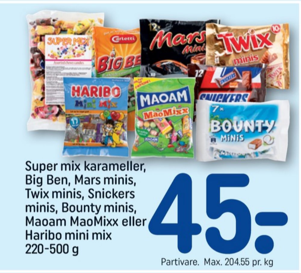 Carletti Big Ben, Karameller