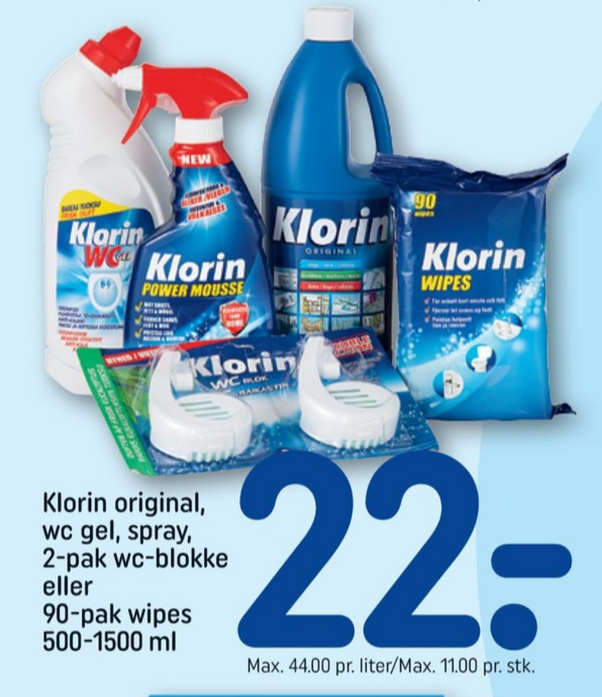 Klorin, Wipes