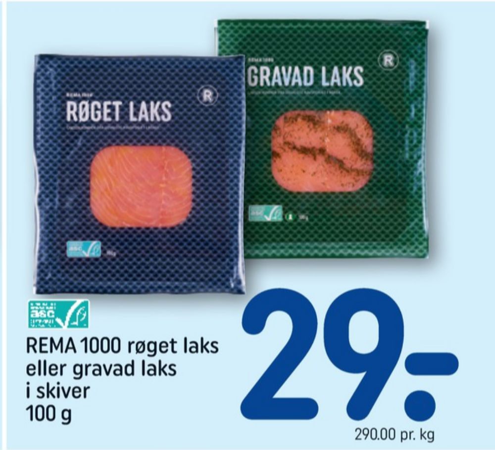 Rema 1000, Laks i skiver