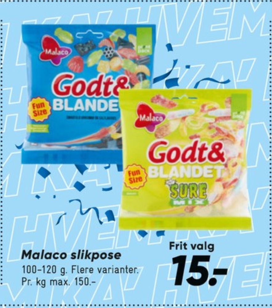 Malaco Godt & Blandet, Slikposer