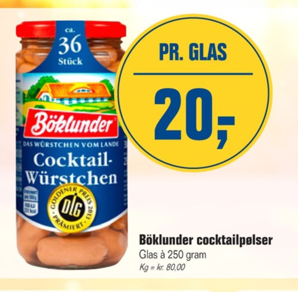 Böklunder, Cocktailpølser