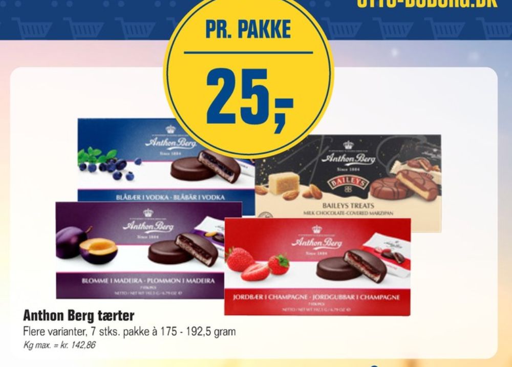 Anthon Berg, Marcipantærter Blåbær i Vodka