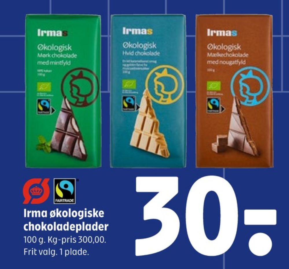Irmas, Chokoladeplade Hvid Chokolade