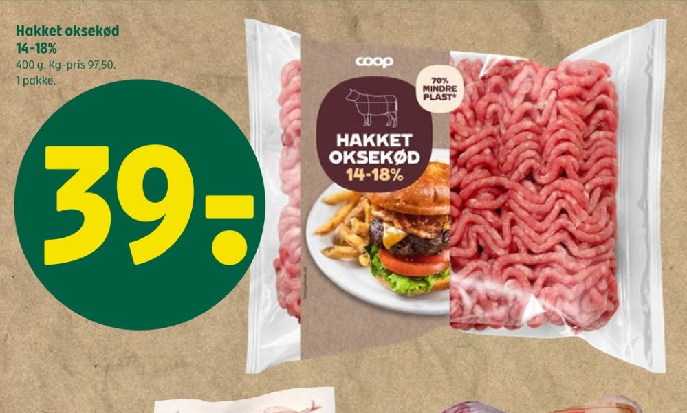 Coop, Hakket oksekød 14-18%