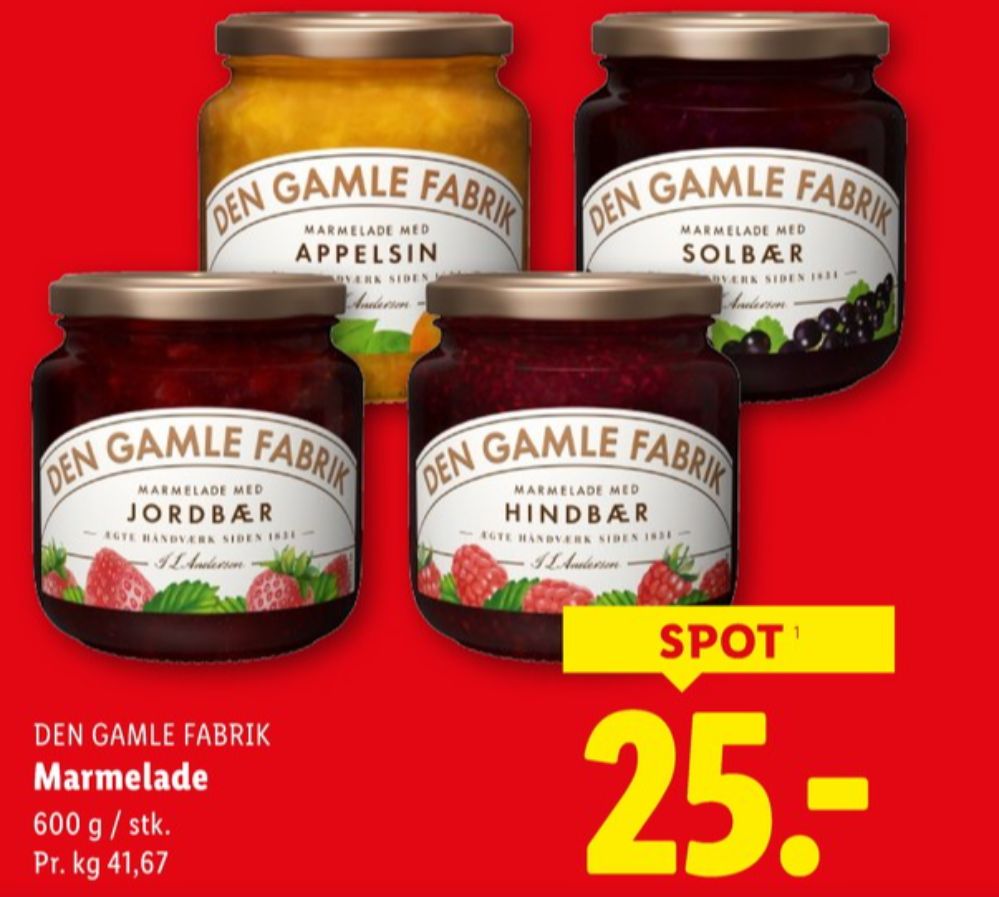 Den Gamle Fabrik, Hindbærmarmelade