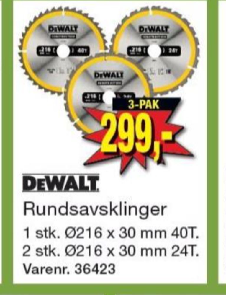 DeWALT, Rundsavsklinger