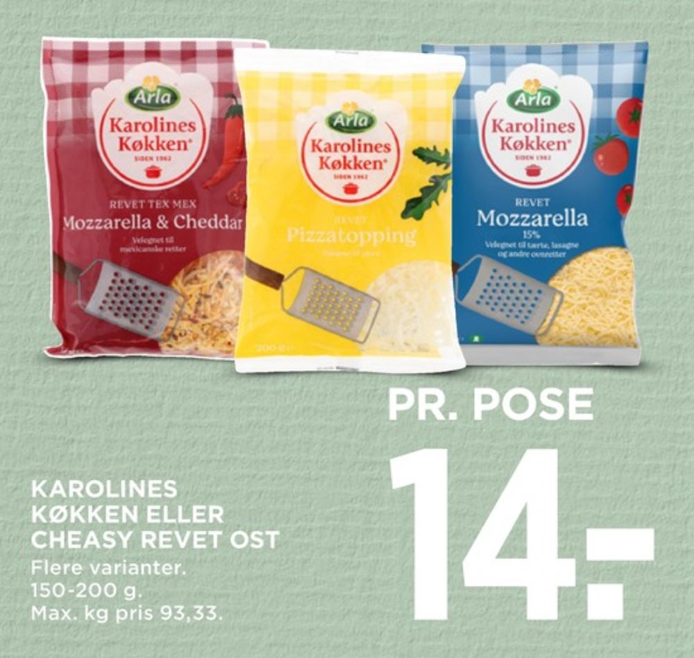 Karolines, Revet ost Mozzarella