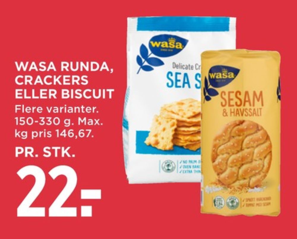 Wasa, Sesam & Havsalt knækbrød