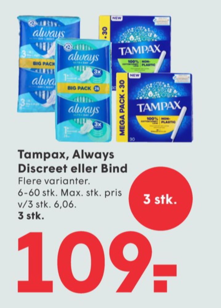 Tampax, Tamponer