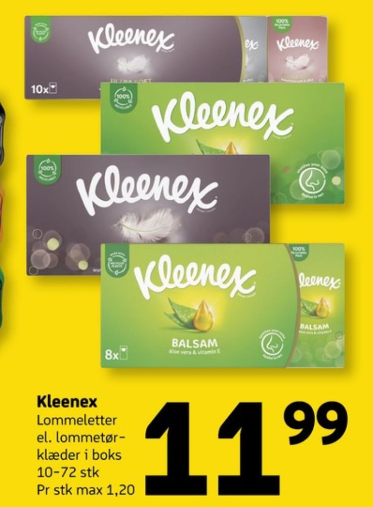 Kleenex, Lommetørklæder