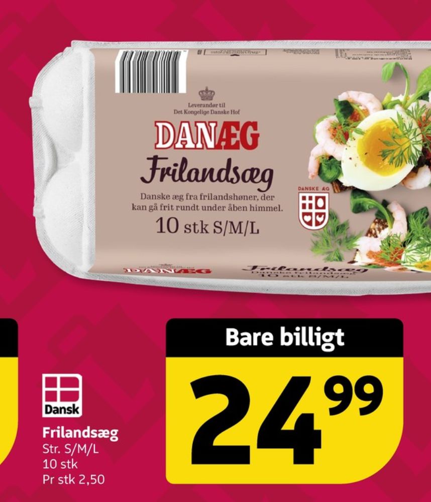 Danæg, Frilandsæg S/M/L