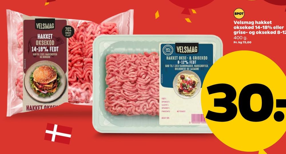 Velsmag, Hakket Okse & Grisekød 8-12%