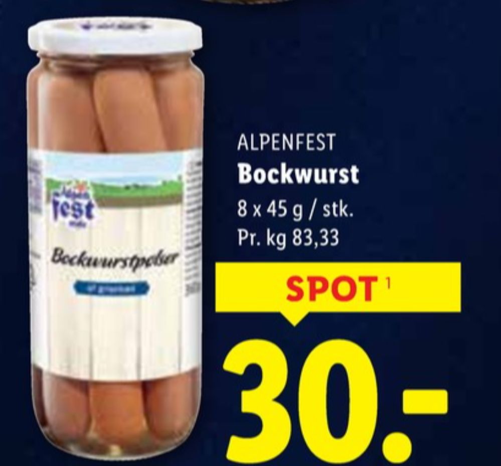 Alpenfest, Bockwurst