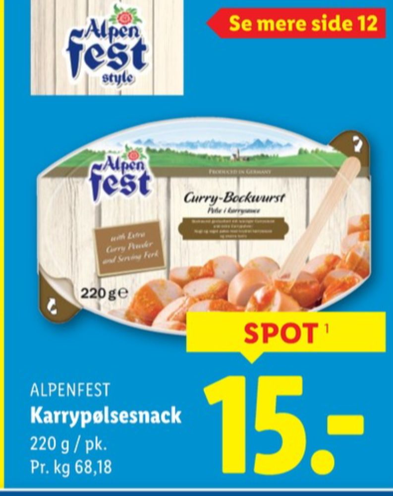 Alpenfest, Curry-Bockwurst