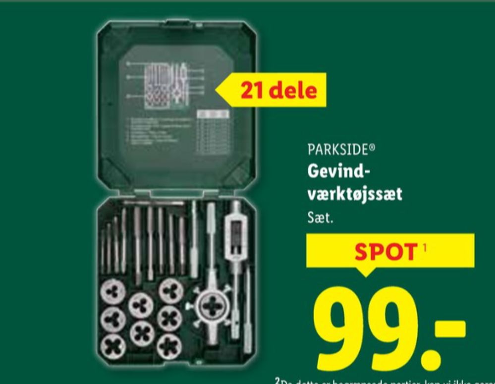 Parkside, Gevindskæresæt