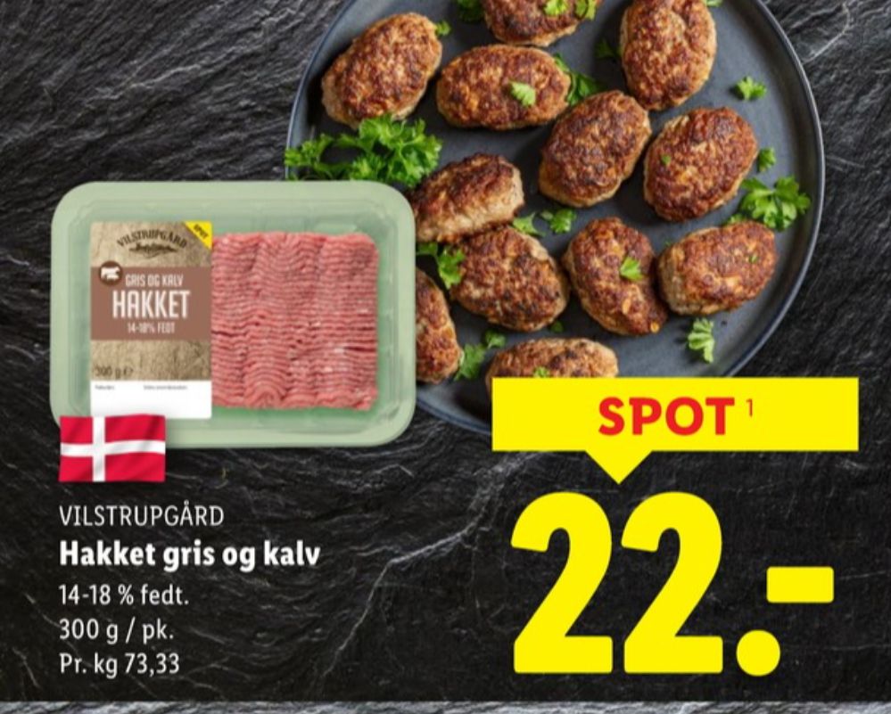 Vilstrupgård, Hakket kalv og grisekød 14-18%