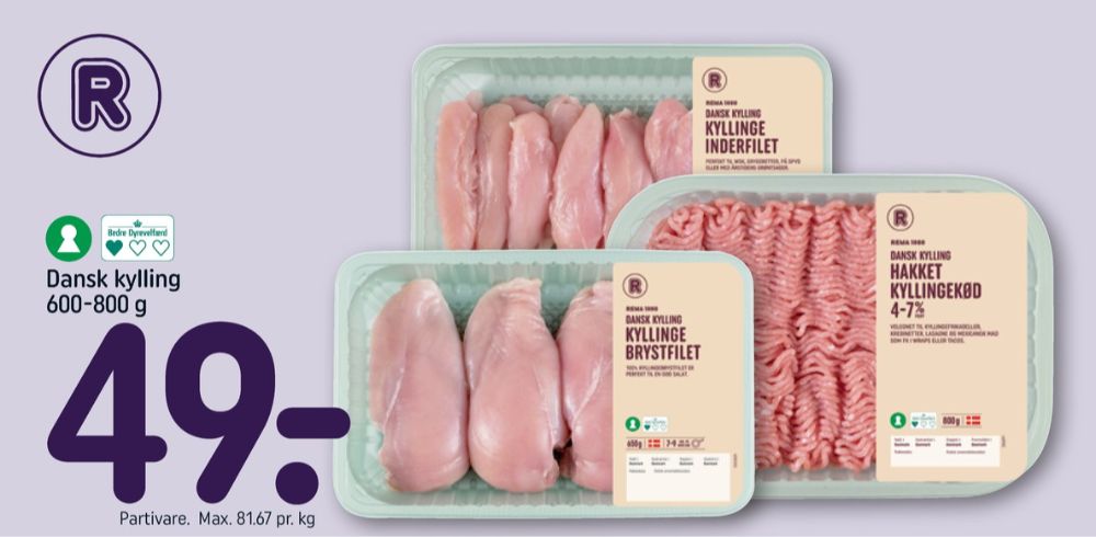 Rema 1000, Hakket kylling 4-7%