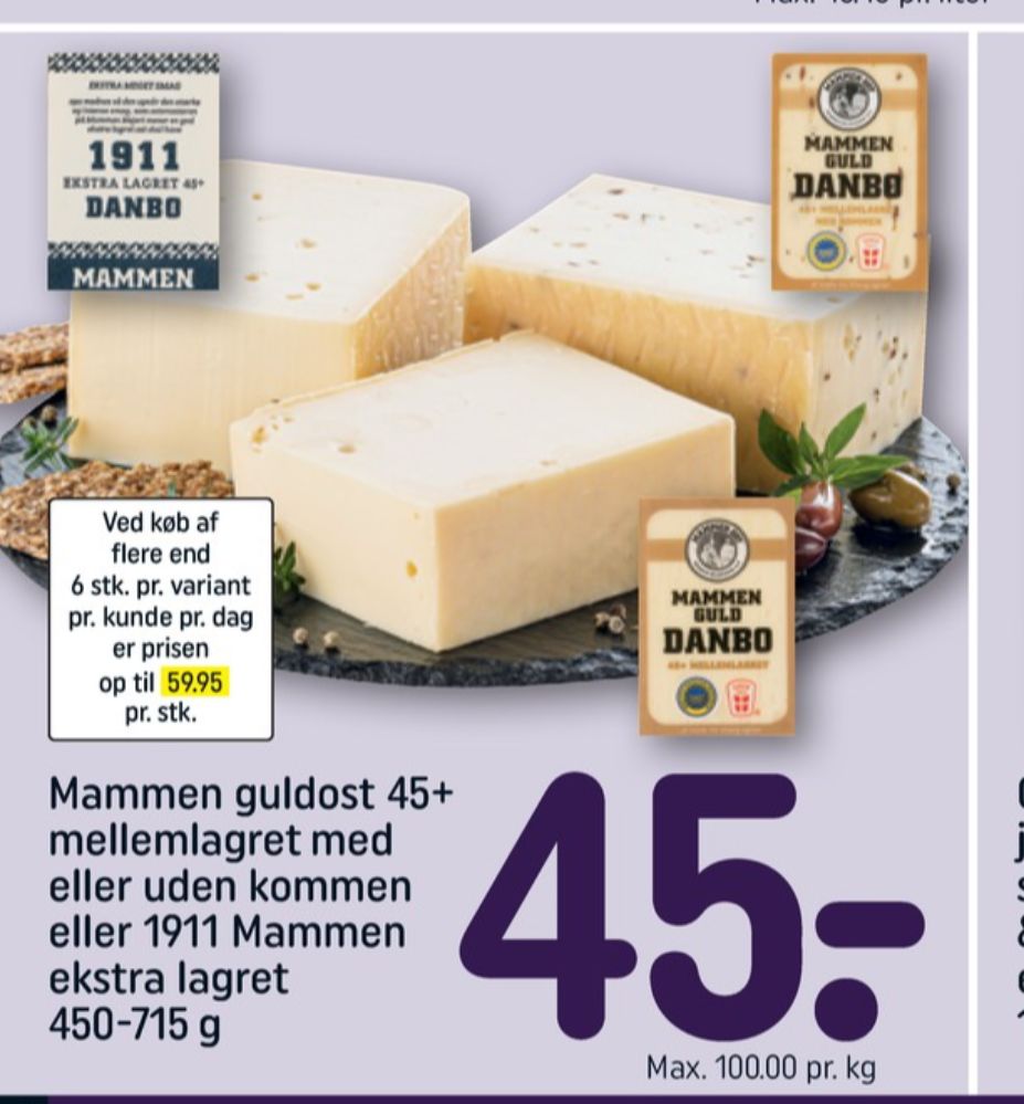 Mammen, Skæreost 1911 Danbo Extra Lagret