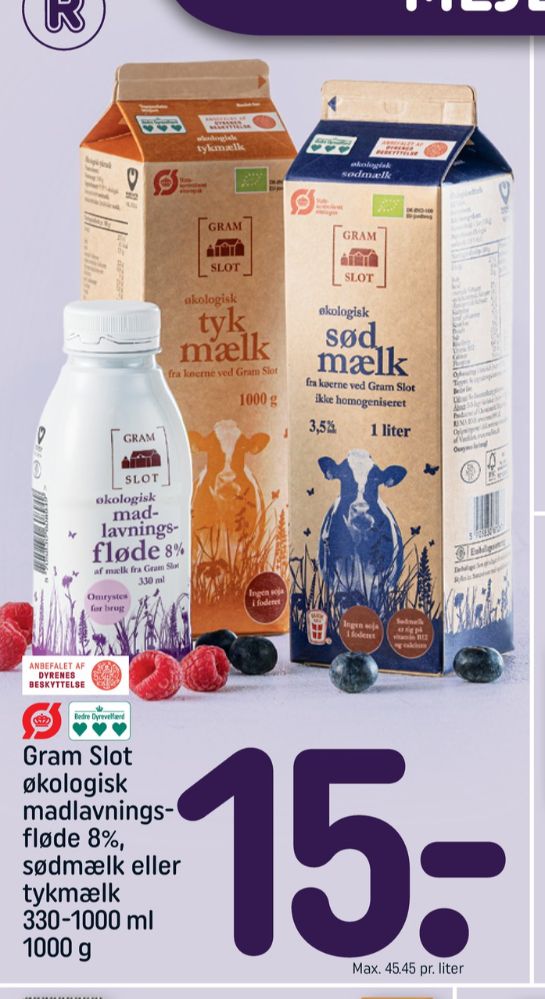Gram Slot, Sødmælk