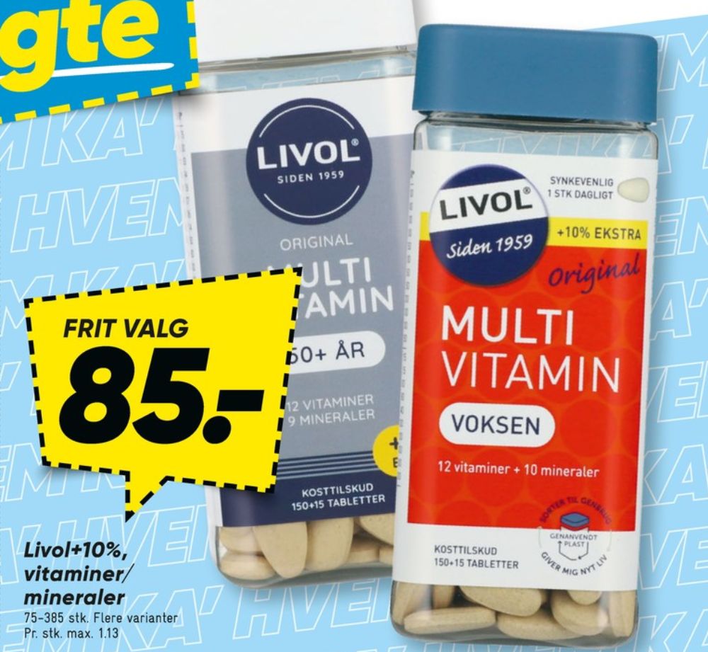 Livol Multi, Vitaminer