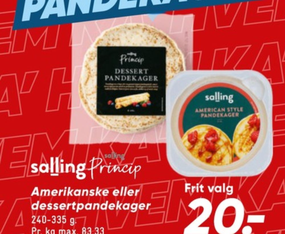 Salling Princip, Dessertpandekager