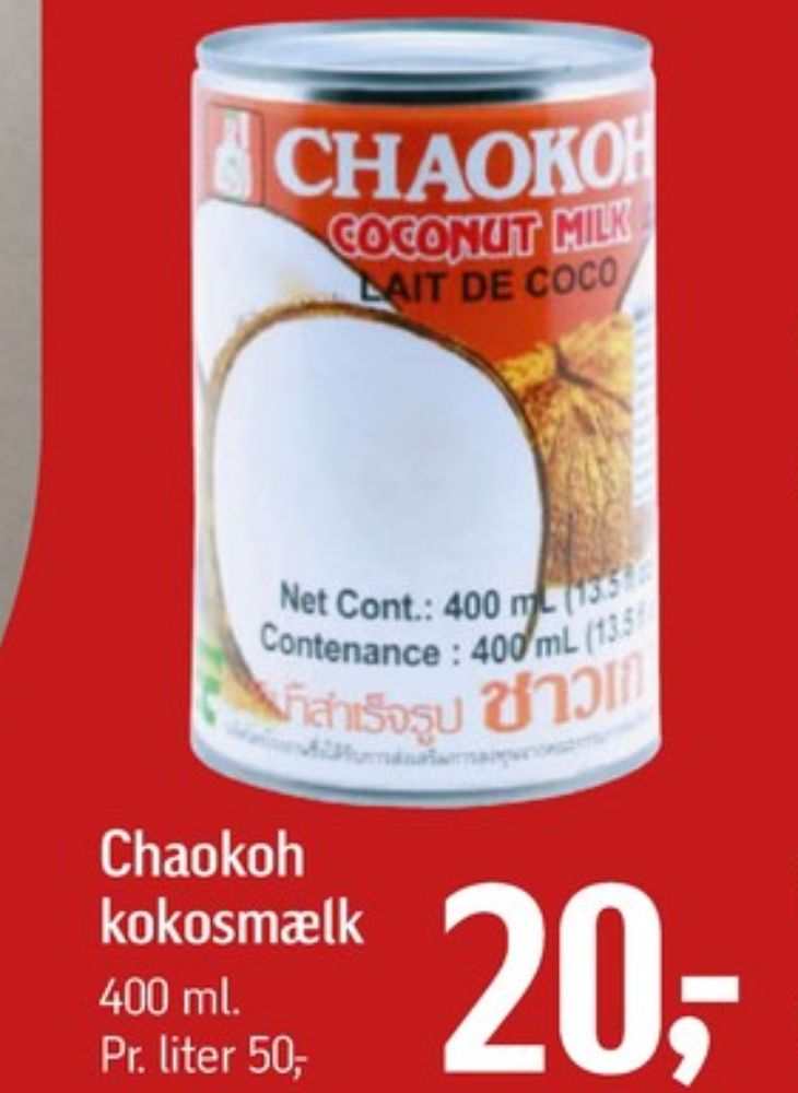 Chaokoh, Kokosmælk