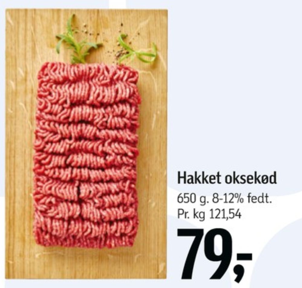 Hakket oksekød 8-12%