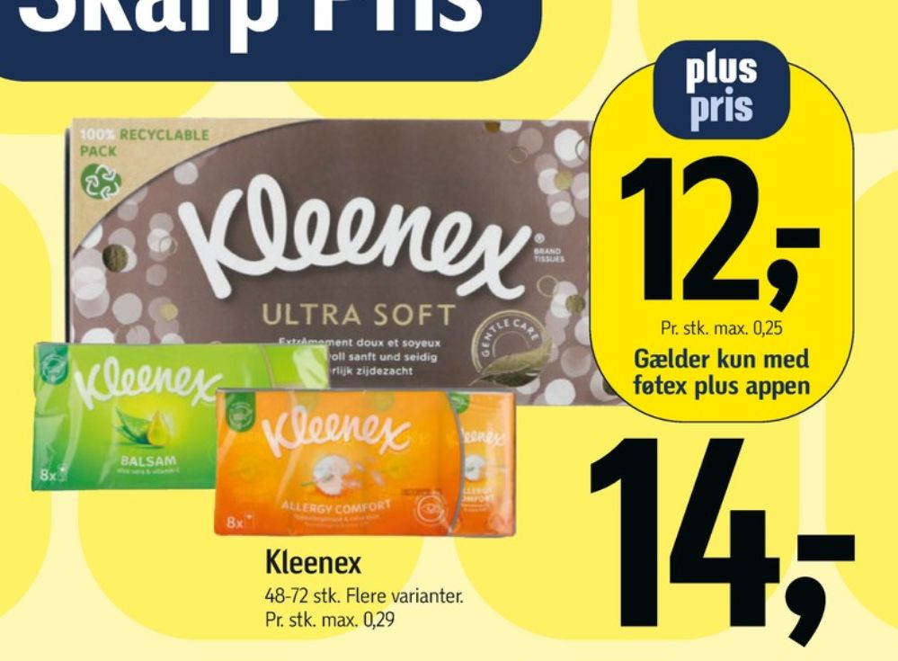 Kleenex, Lommetørklæder