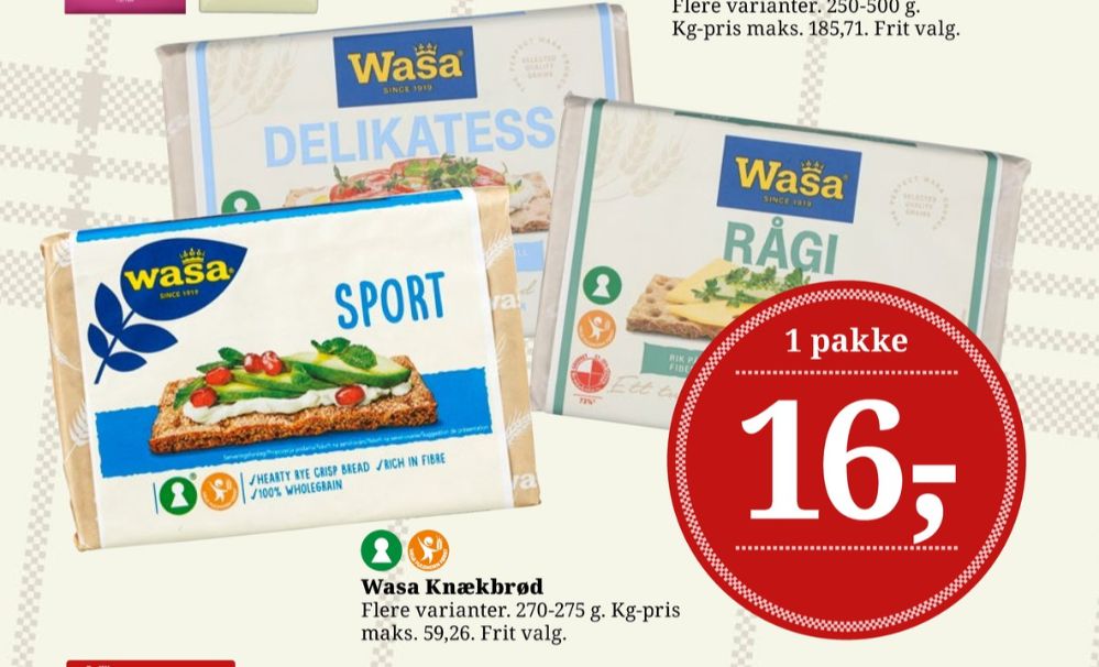Wasa, Sport knækbrød