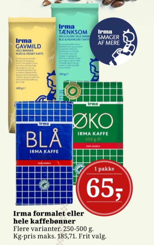 Irmas, Kaffe Formalet