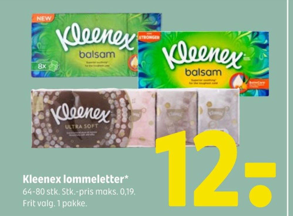 Kleenex, Lommetørklæder