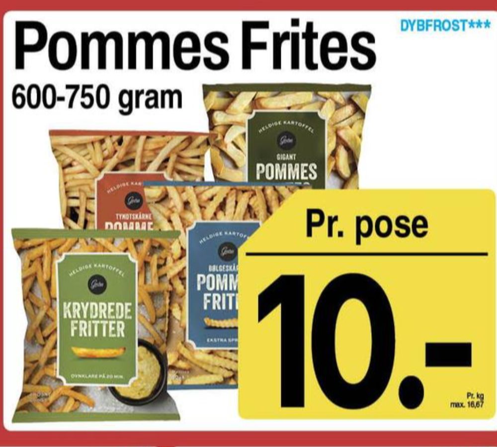 Gestus, Pommes Frites Tyndtskårne