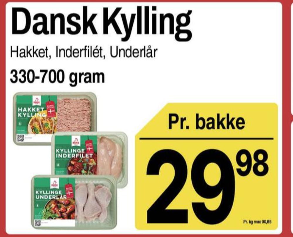 Rose, Hakket kylling 7-10%