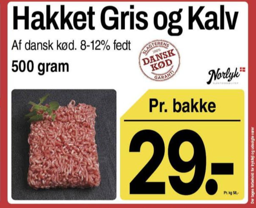 Norlyk Slagter, Hakket oksekød 8-12%