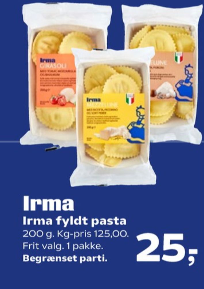 Irmas, Fyldt Pasta
