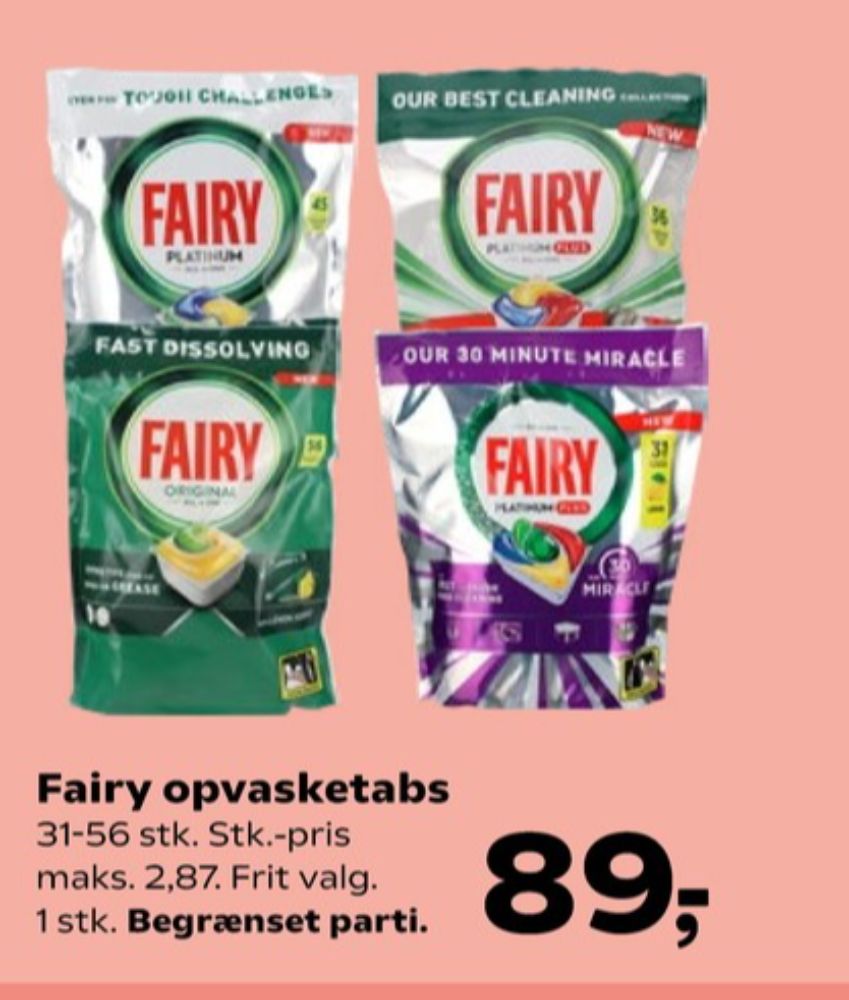 Fairy, Maskinopvask-tabs