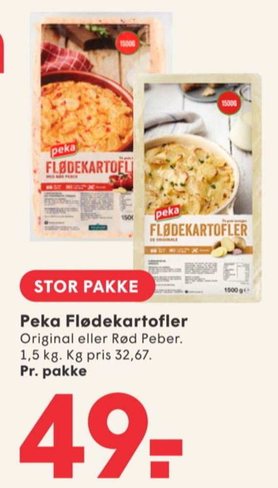 Peka, Flødekartofler med peberfrugt