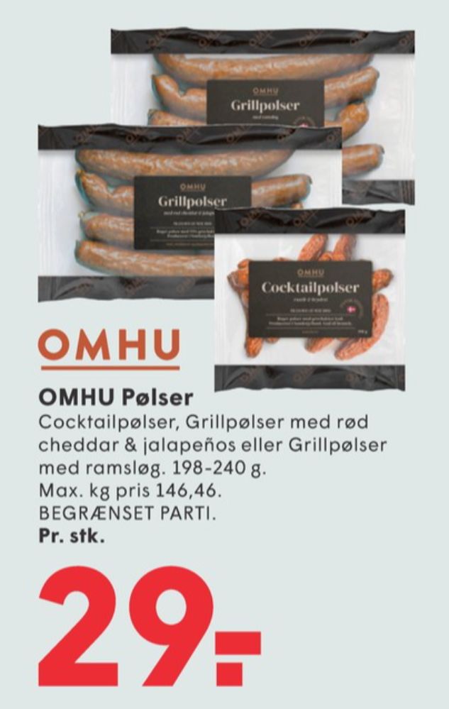 OMHU, Cocktailpølser