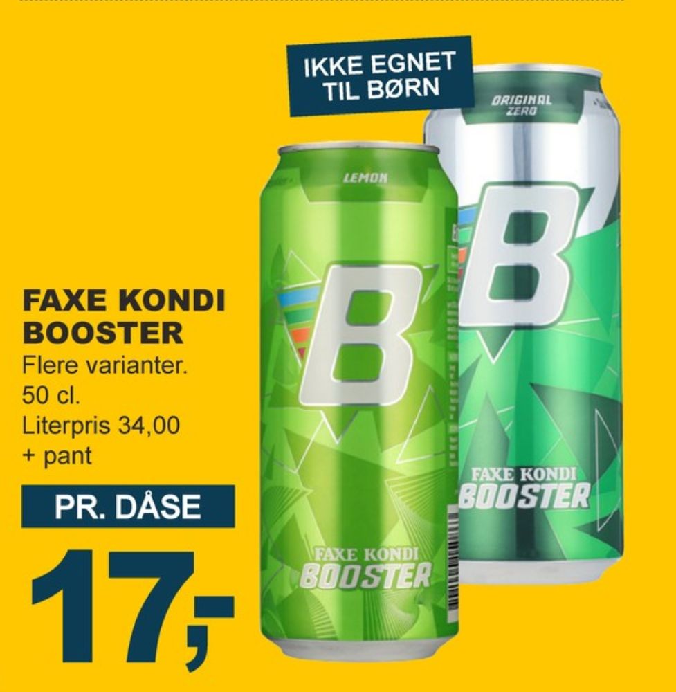 Faxe Kondi Booster Lemon, Energidrik