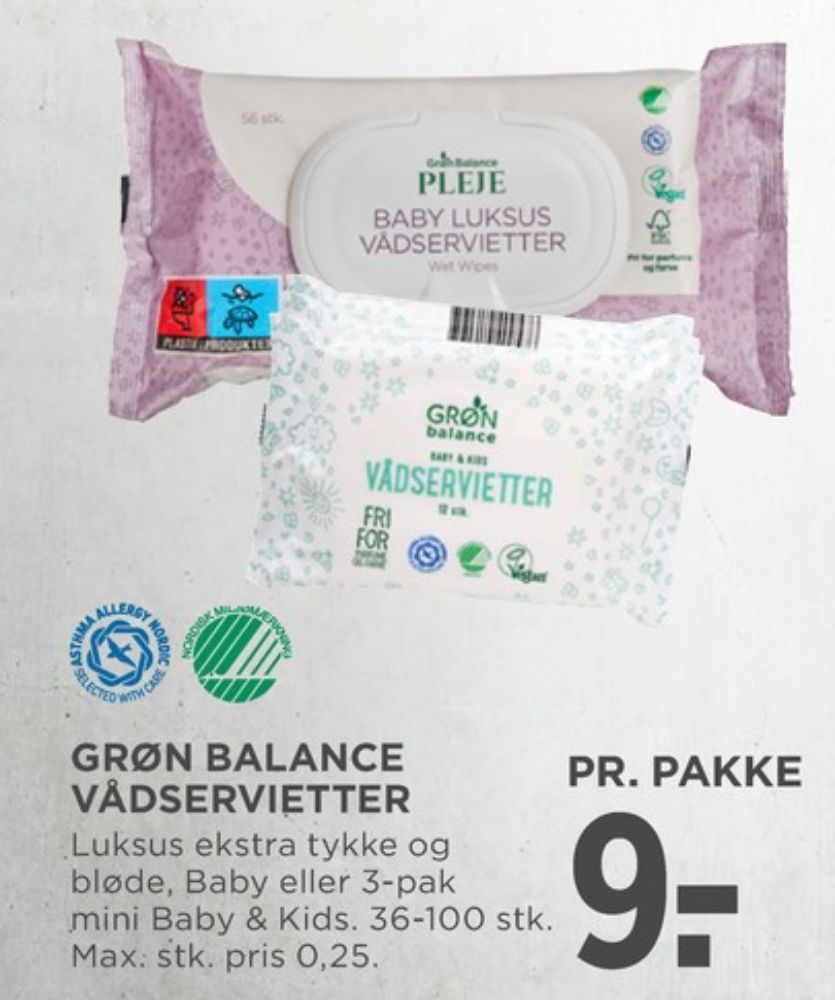 Grøn Balance, Vådservietter