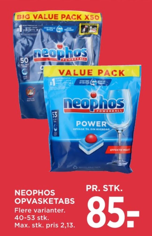 Neophos, Maskinopvask-tabs