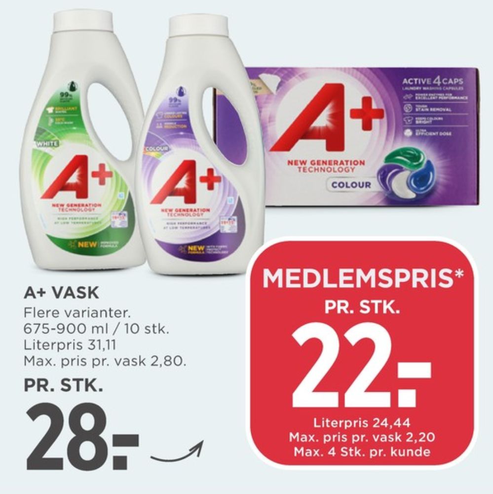 A+, Vaskemiddel-tabs