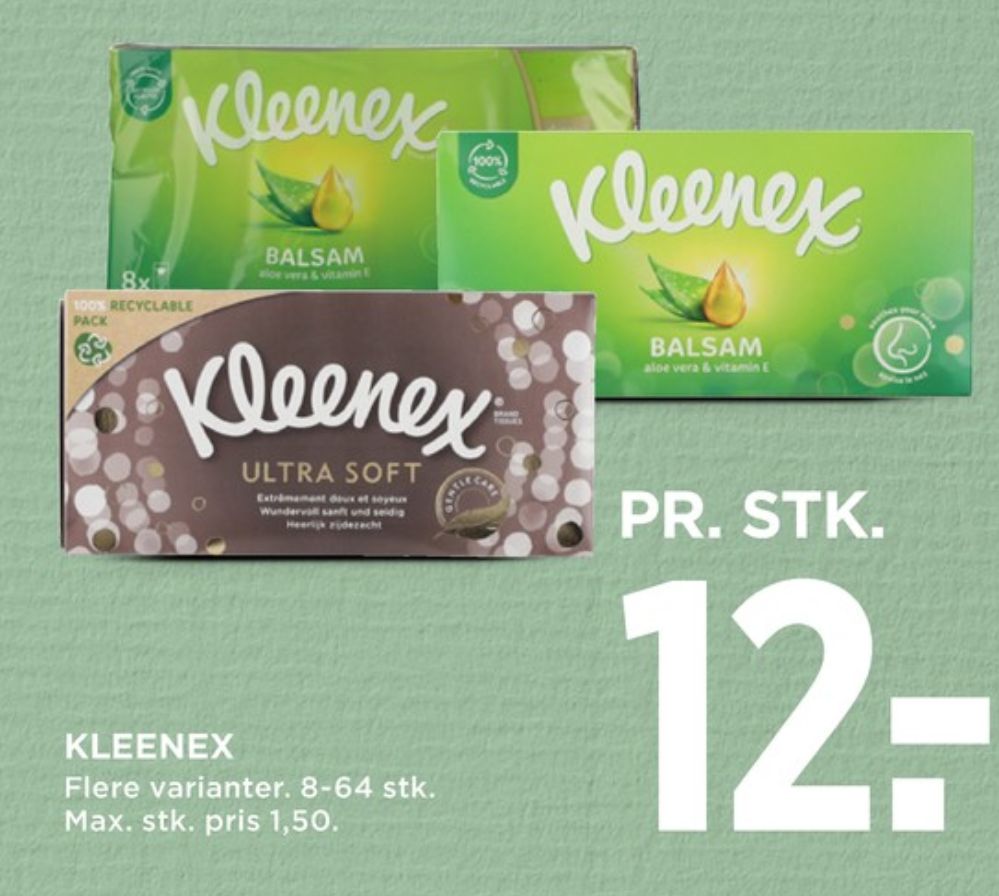 Kleenex, Lommetørklæder