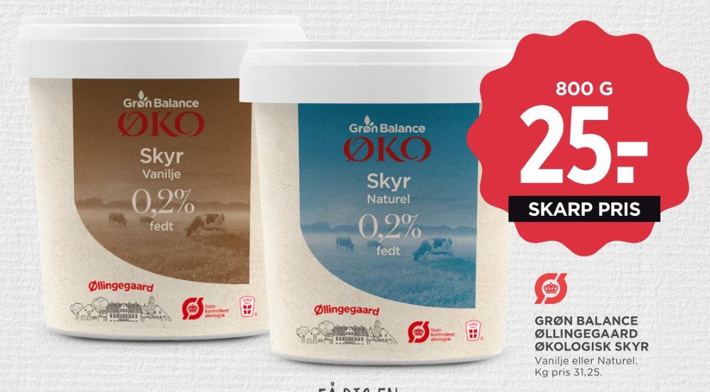 Grøn Balance Øllingegaard, Vanilje Skyr 0,2%
